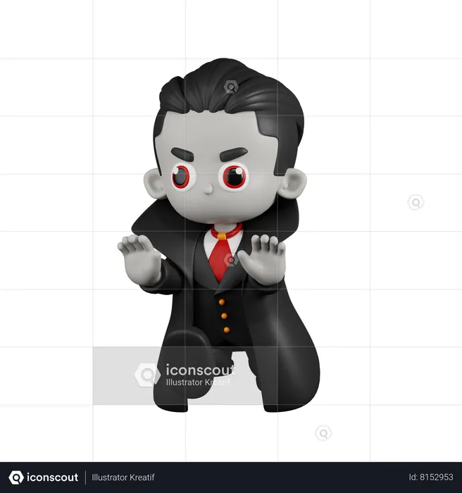 Drácula Vampiro Estranho  3D Illustration