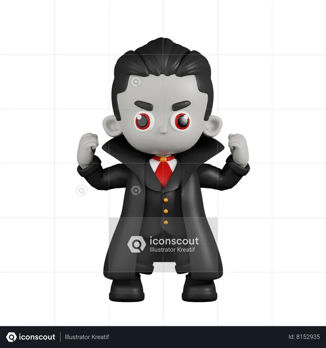 Vampiro Drácula luciendo fuerte  3D Illustration