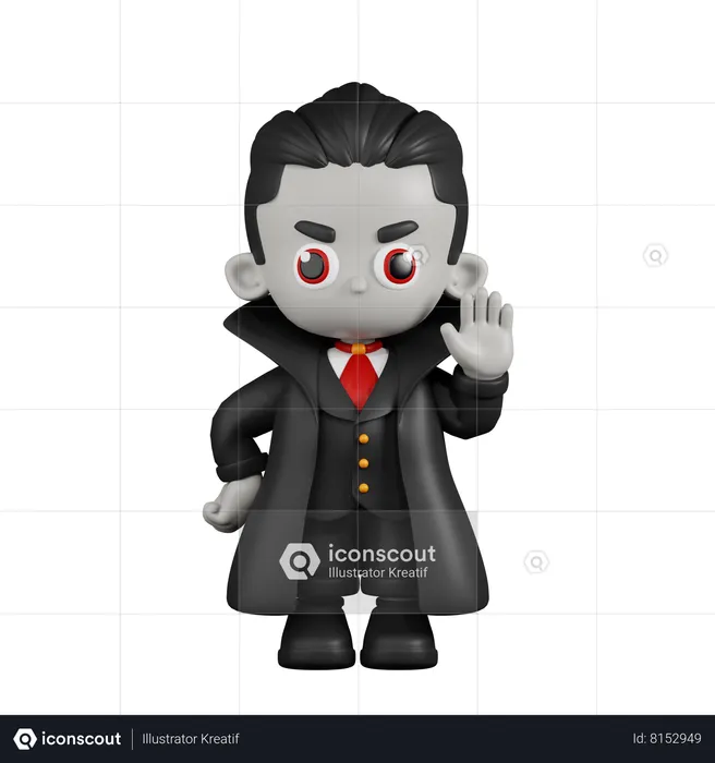 Drácula Vampiro Manos Arriba  3D Illustration