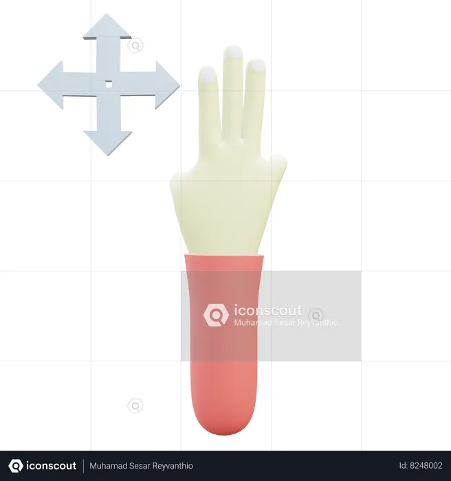 Drag Finger Gesture  3D Icon
