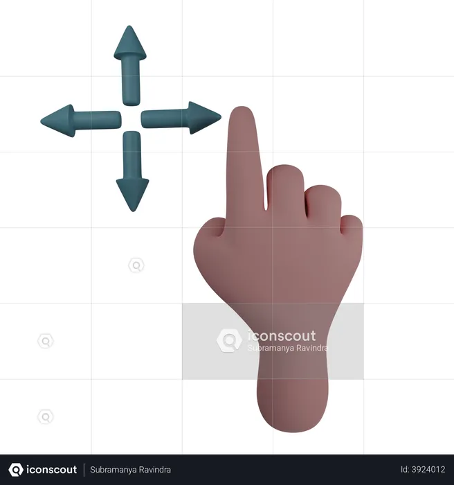 Drag Hand Gestures  3D Illustration