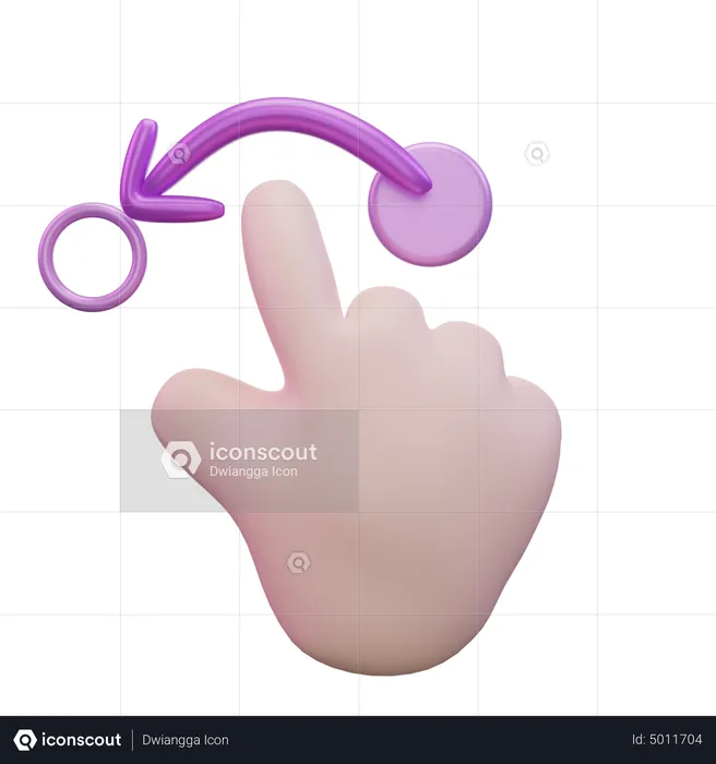 Drag Left Hand Gesture  3D Icon