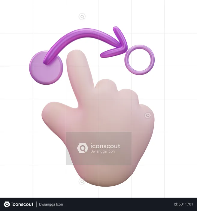 Drag Right Hand Gesture  3D Icon