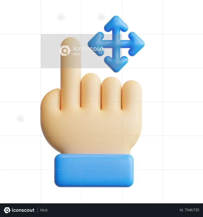 Drag Touch Gesture  3D Icon