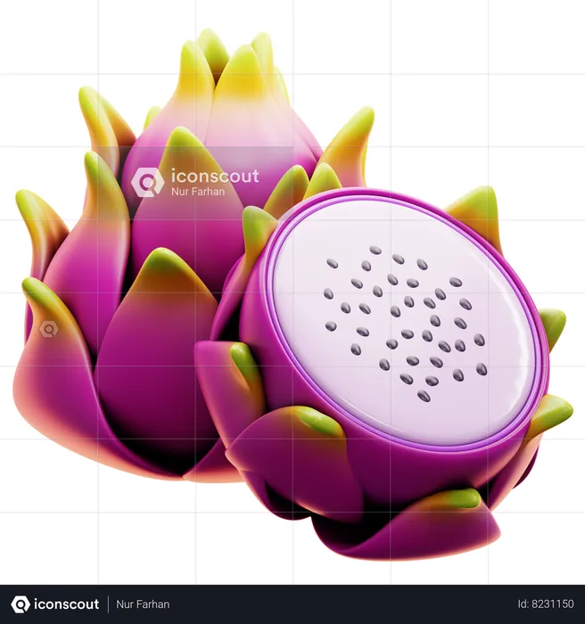 Dragon Fruit  3D Icon