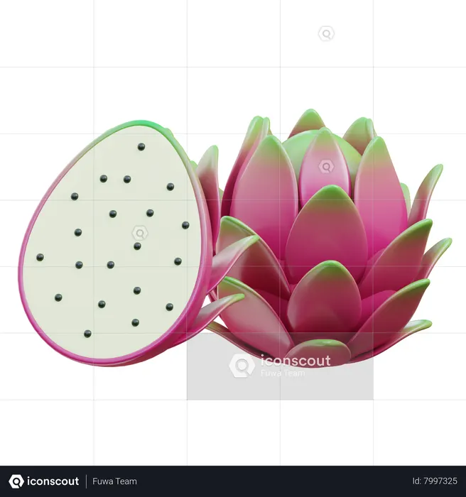 Dragon Fruit  3D Icon
