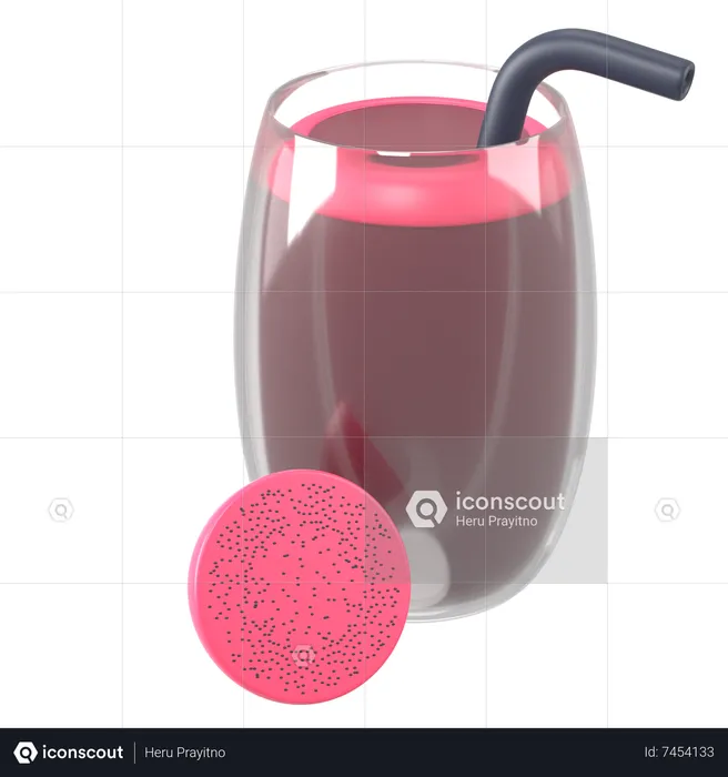 Dragon Fruit Juice  3D Icon