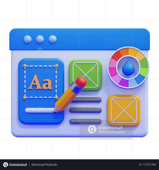 Drahtgitterentwurf  3D Icon