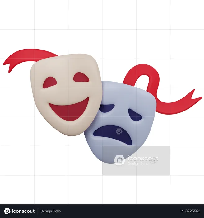 Drama and comedy  3D Icon
