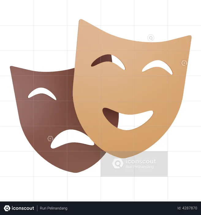 tragedy comedy theater masks 3d model