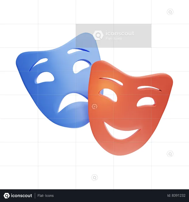 Drama Masks  3D Icon