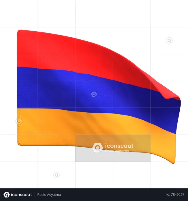 Drapeau de l'Arménie Flag 3D Icon