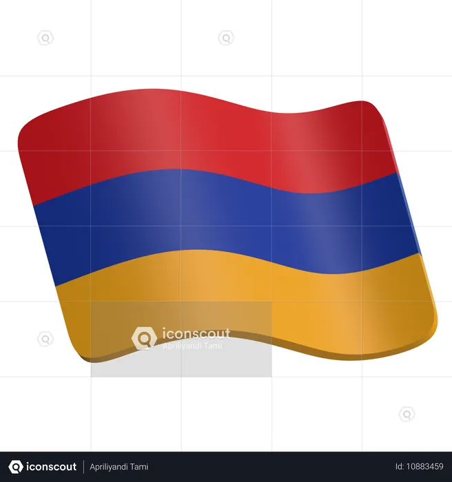 Drapeau de l'Arménie  3D Icon