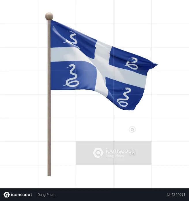 Drapeau Aux Serpents De La Martinique Flagpole Flag 3D Flag