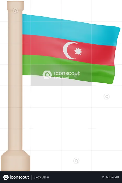 Drapeau de l'Azerbaïdjan Flag 3D Icon
