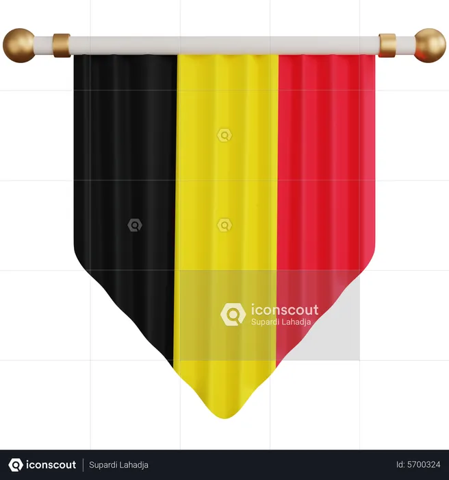 Drapeau belge Flag 3D Icon