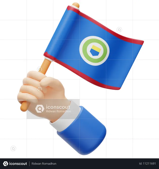 Drapeau du Belize Flag 3D Icon