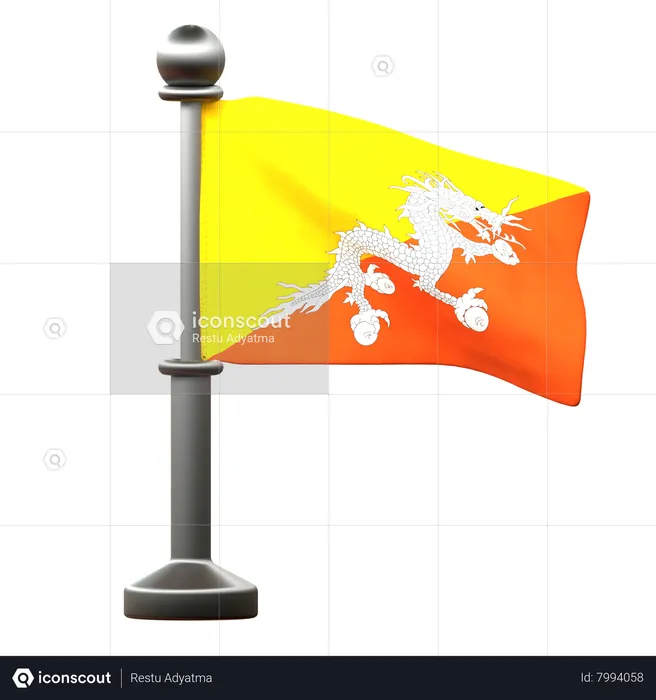 Drapeau du bhoutan Flag 3D Icon