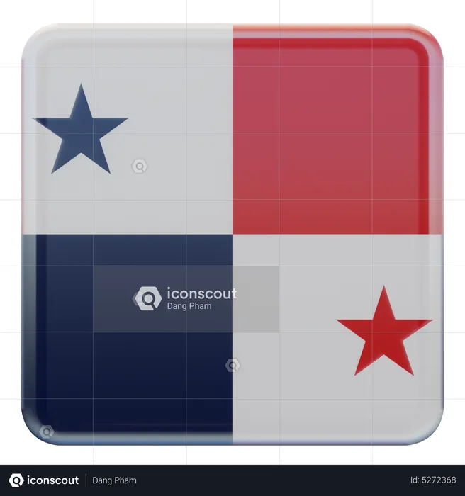 Drapeau carré du Panama Flag 3D Icon