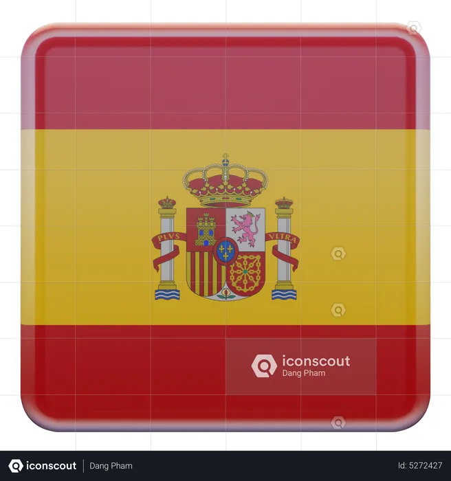 Drapeau carré d'Espagne Flag 3D Icon