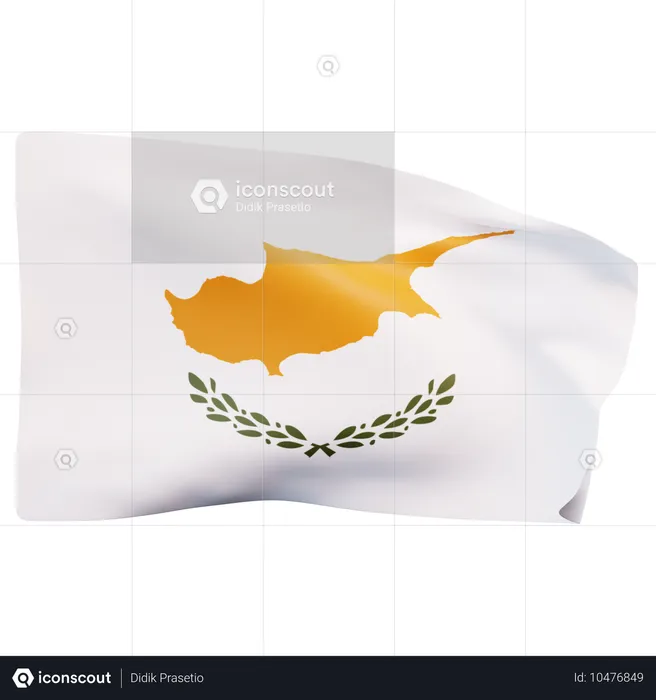 Drapeau de Chypre Flag 3D Icon