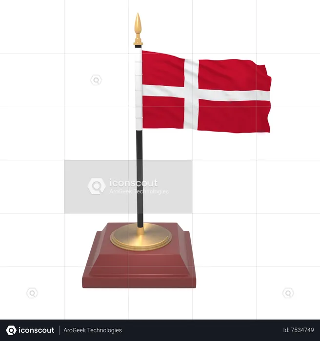 Drapeau du Danemark Flag 3D Icon