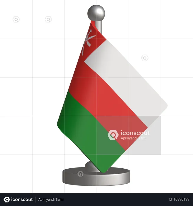 Drapeau de bureau d'Oman  3D Icon