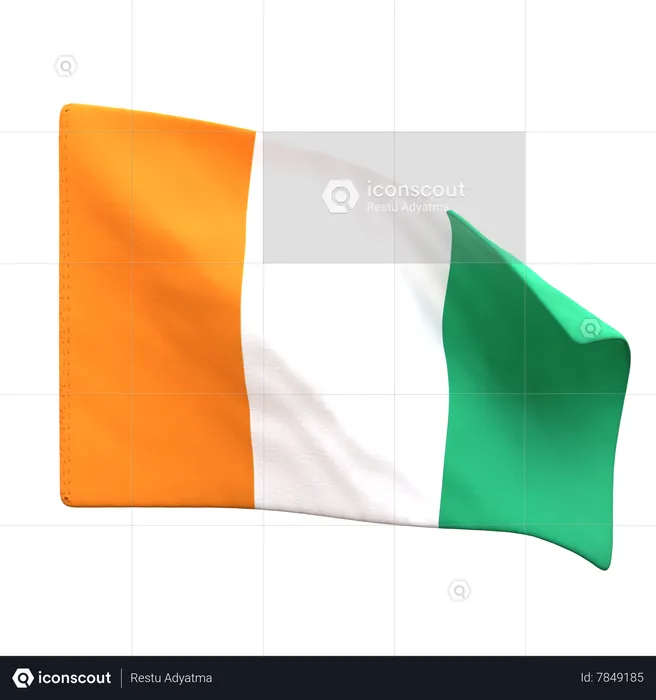 Drapeau de la côte d'ivoire Flag 3D Icon