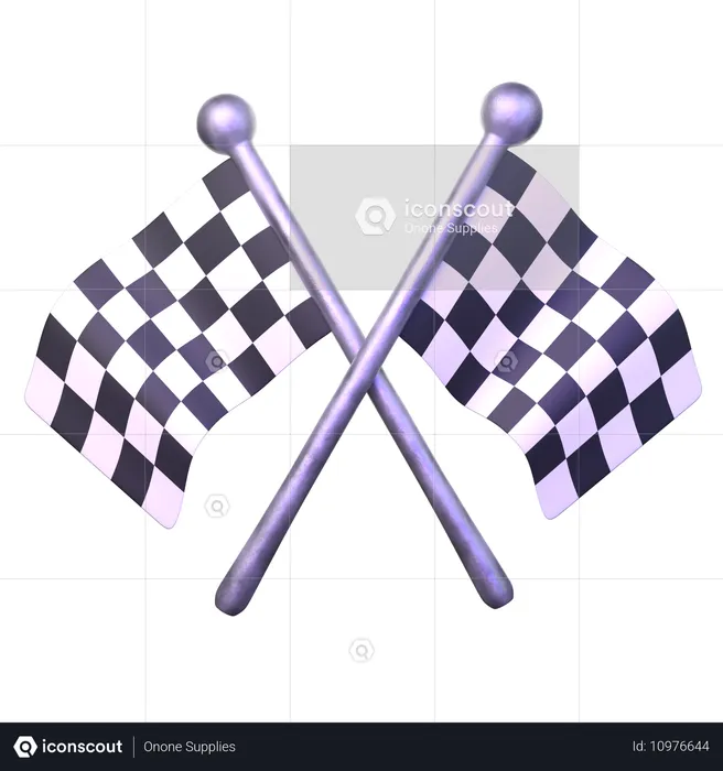 Drapeau de course  3D Icon