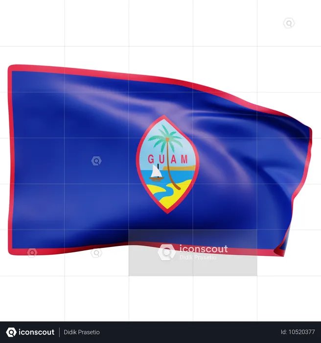 Drapeau de Guam Flag 3D Icon