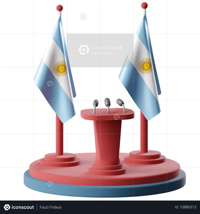 Drapeau de l'Argentine  3D Icon