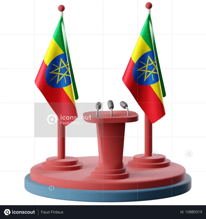 Drapeau de l'Éthiopie  3D Icon