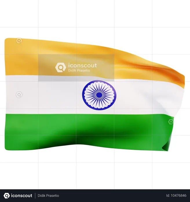 Drapeau Inde Flag 3D Icon