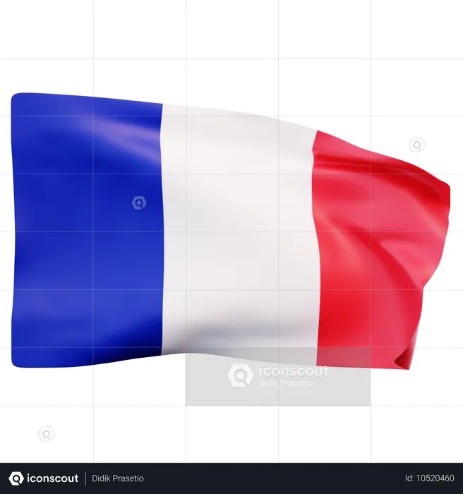 Drapeau France Flag 3D Icon