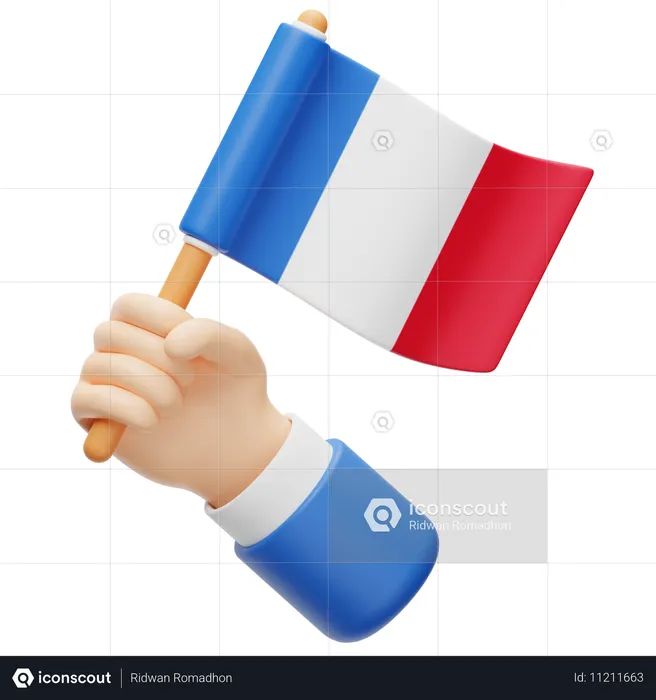 Drapeau France Flag 3D Icon