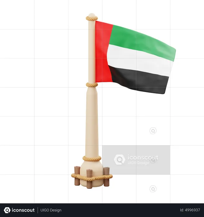 Drapeau des Émirats arabes unis  3D Icon