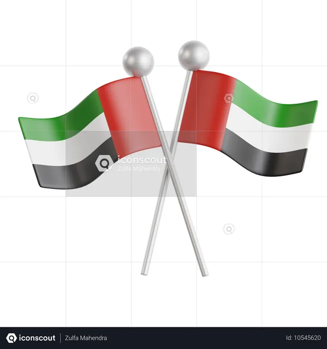 Drapeau des Émirats arabes unis 1  3D Icon