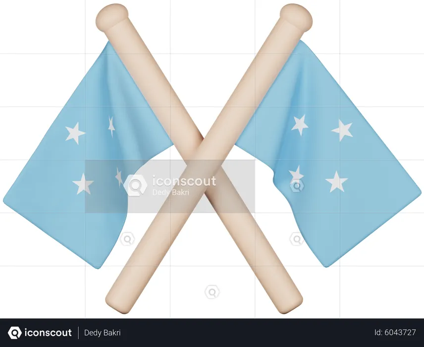 Drapeau des états fédérés de micronésie Flag 3D Icon