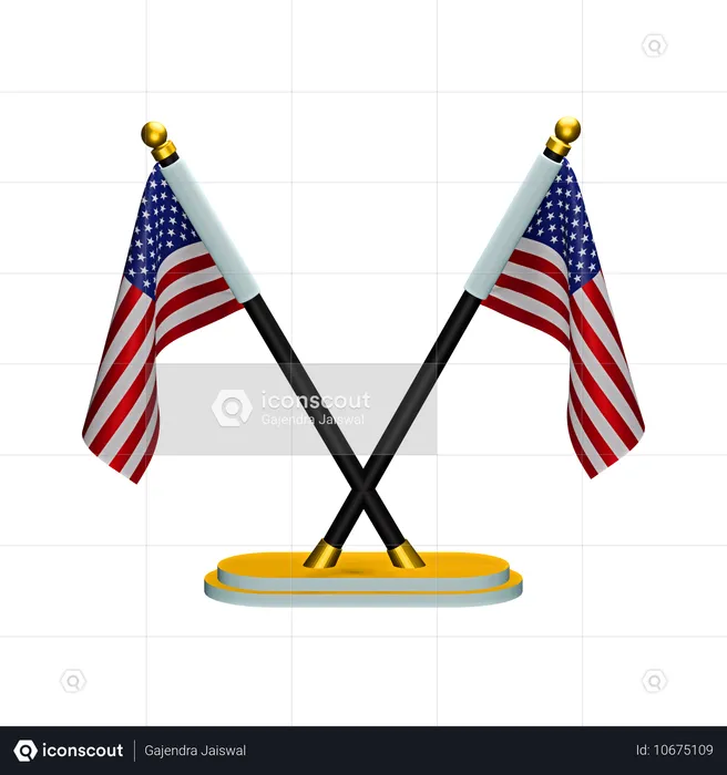 Drapeau des états-unis d'amérique Flag 3D Icon