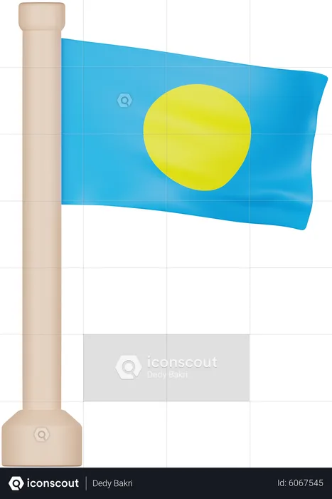 Drapeau des Palaos Flag 3D Icon