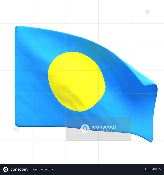 Drapeau des Palaos Flag 3D Icon