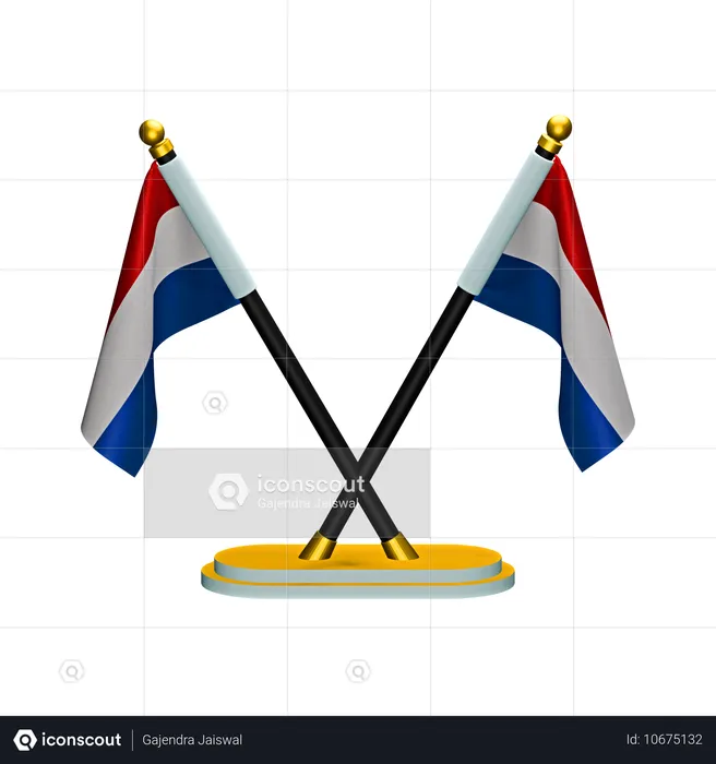 Drapeau des Pays-Bas Flag 3D Icon