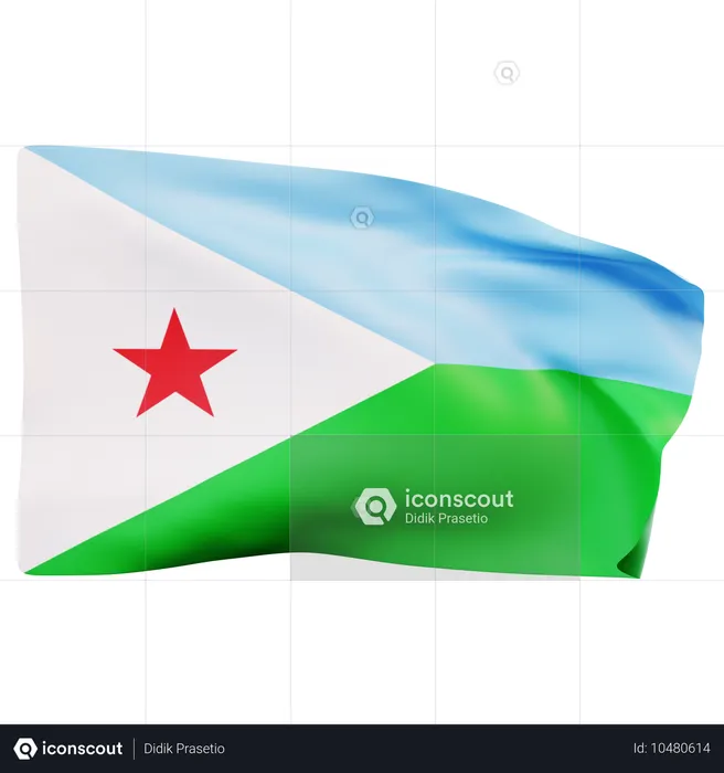 Drapeau de Djibouti Flag 3D Icon