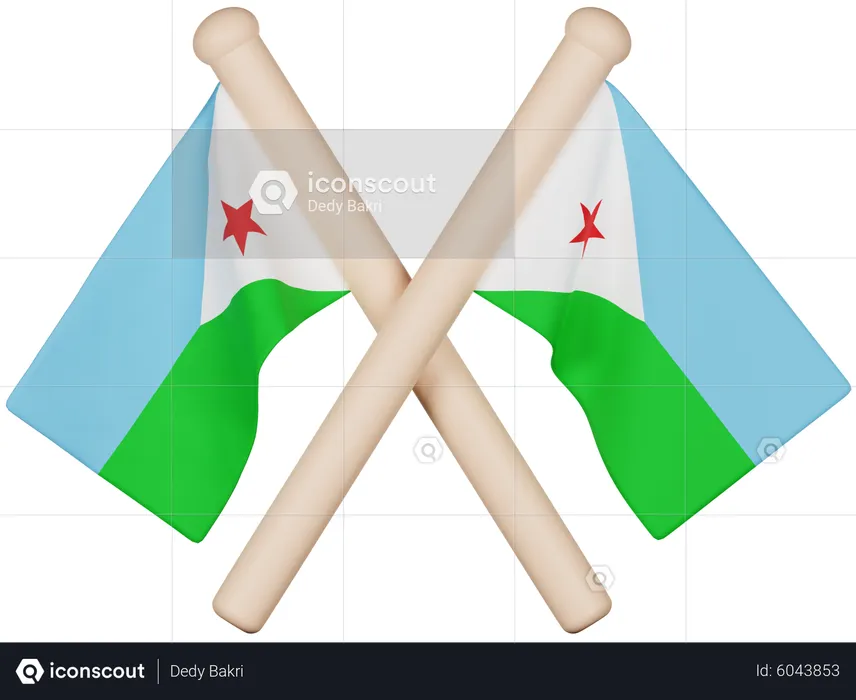 Drapeau de Djibouti Flag 3D Icon