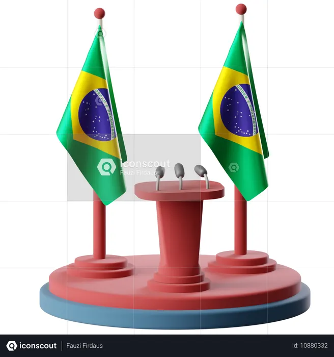 Drapeau du Brésil  3D Icon