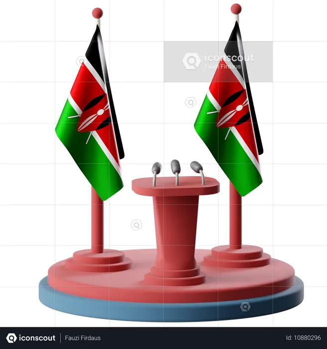 Drapeau du Kenya  3D Icon