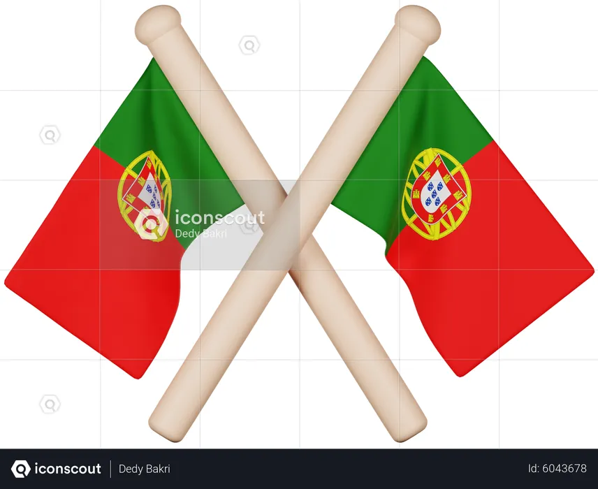 Drapeau portugais Flag 3D Icon