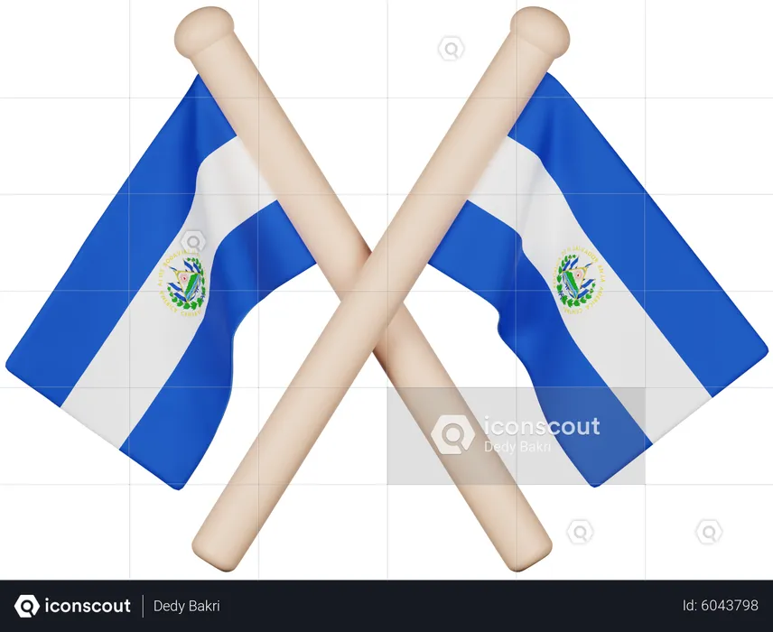 Drapeau du Salvador Flag 3D Icon