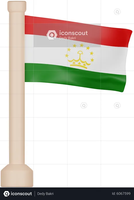 Drapeau du tadjikistan Flag 3D Icon