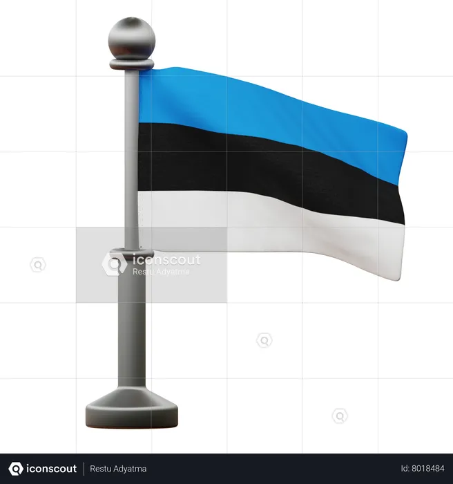 Drapeau estonien Flag 3D Icon